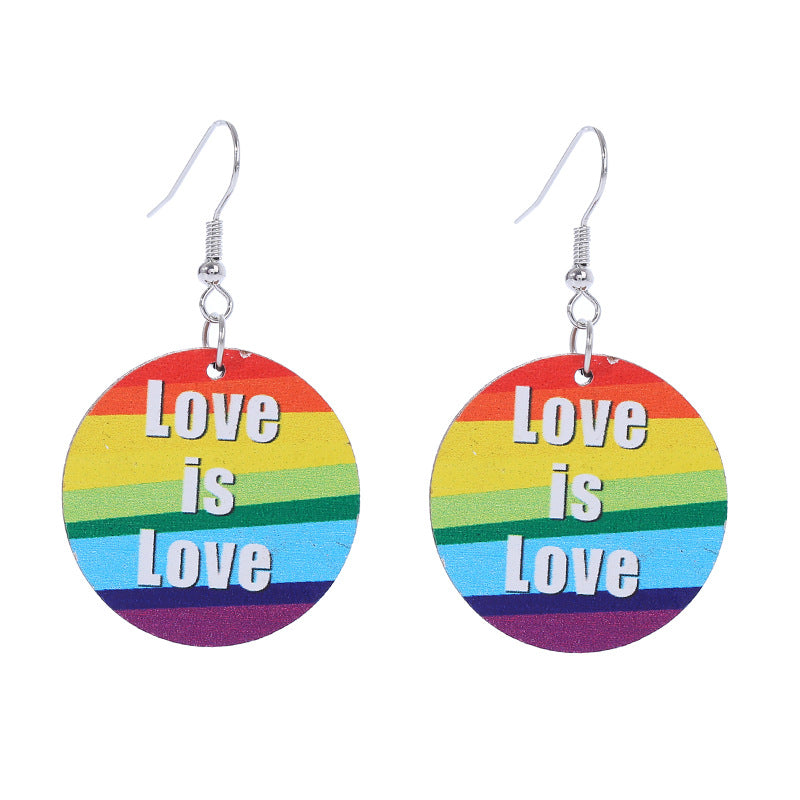 Wholesale Rainbow LGBT Collection Wood Earrings