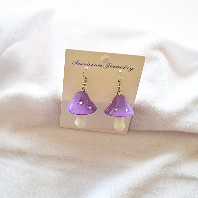 Wholesale Faux Mushroom Metal Earrings