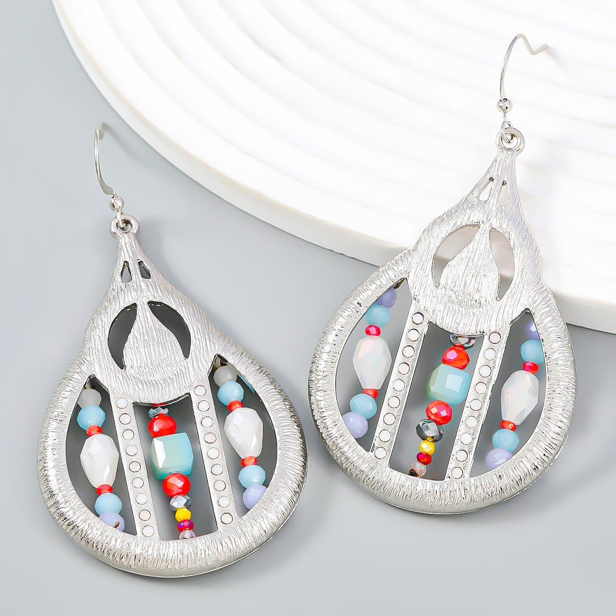 Wholesale Bohemian Drop Diamond Alloy Earrings