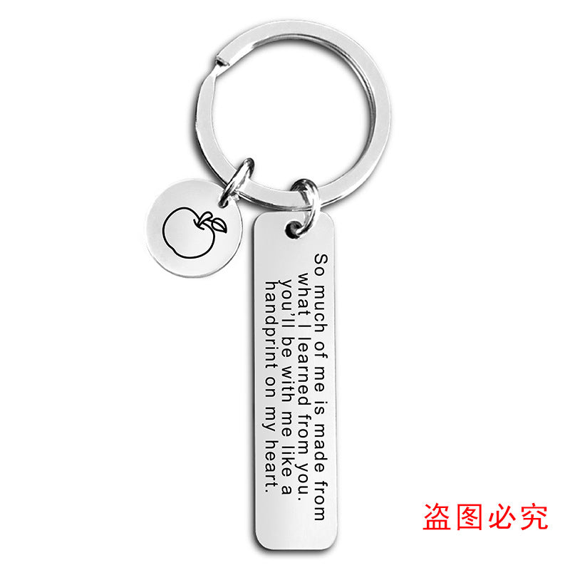 Wholesale Teacher's Day Graduation Season Gift Lettering Metal Keychain