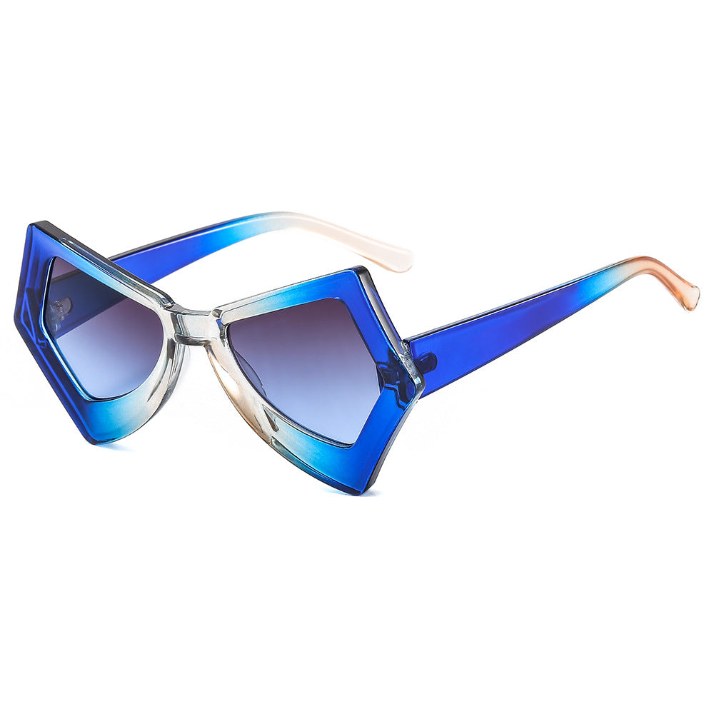 Venta al por mayor, PC, marco grande, mariposa, ojo de gato, gafas de sol para mujer