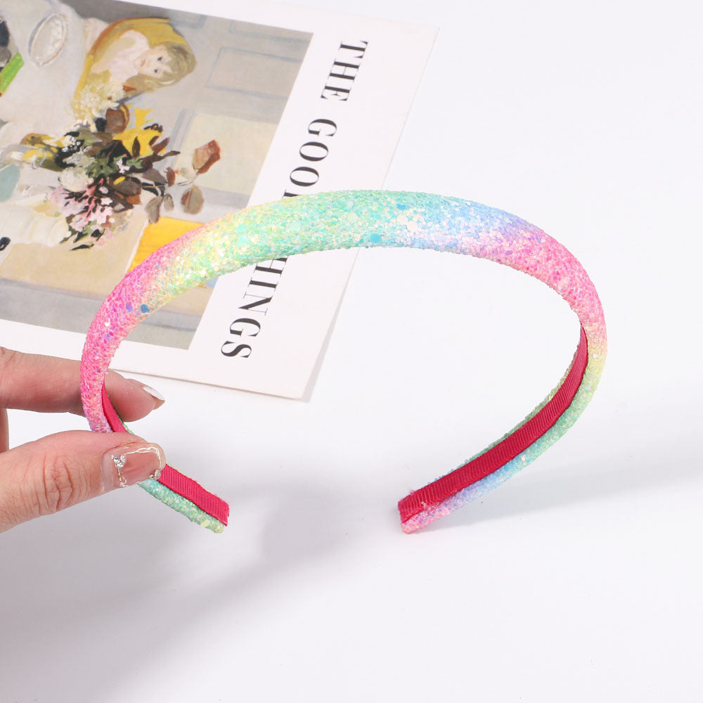 Wholesale Glitter Gradient Color Kids Cloth Headband