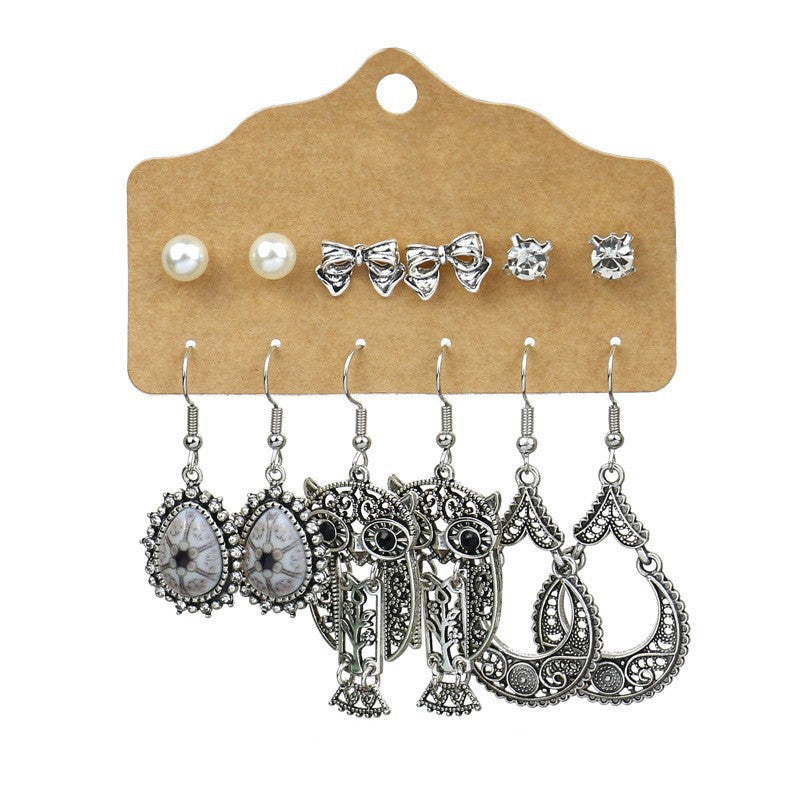 Wholesale Vintage Ethnic Set of 6 Alloy Earrings