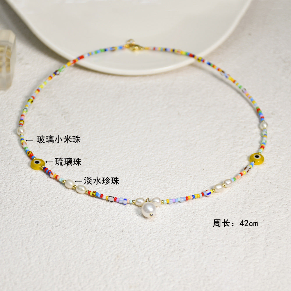 Collar De Clavícula Con Cuentas De Arroz Al Por Mayor