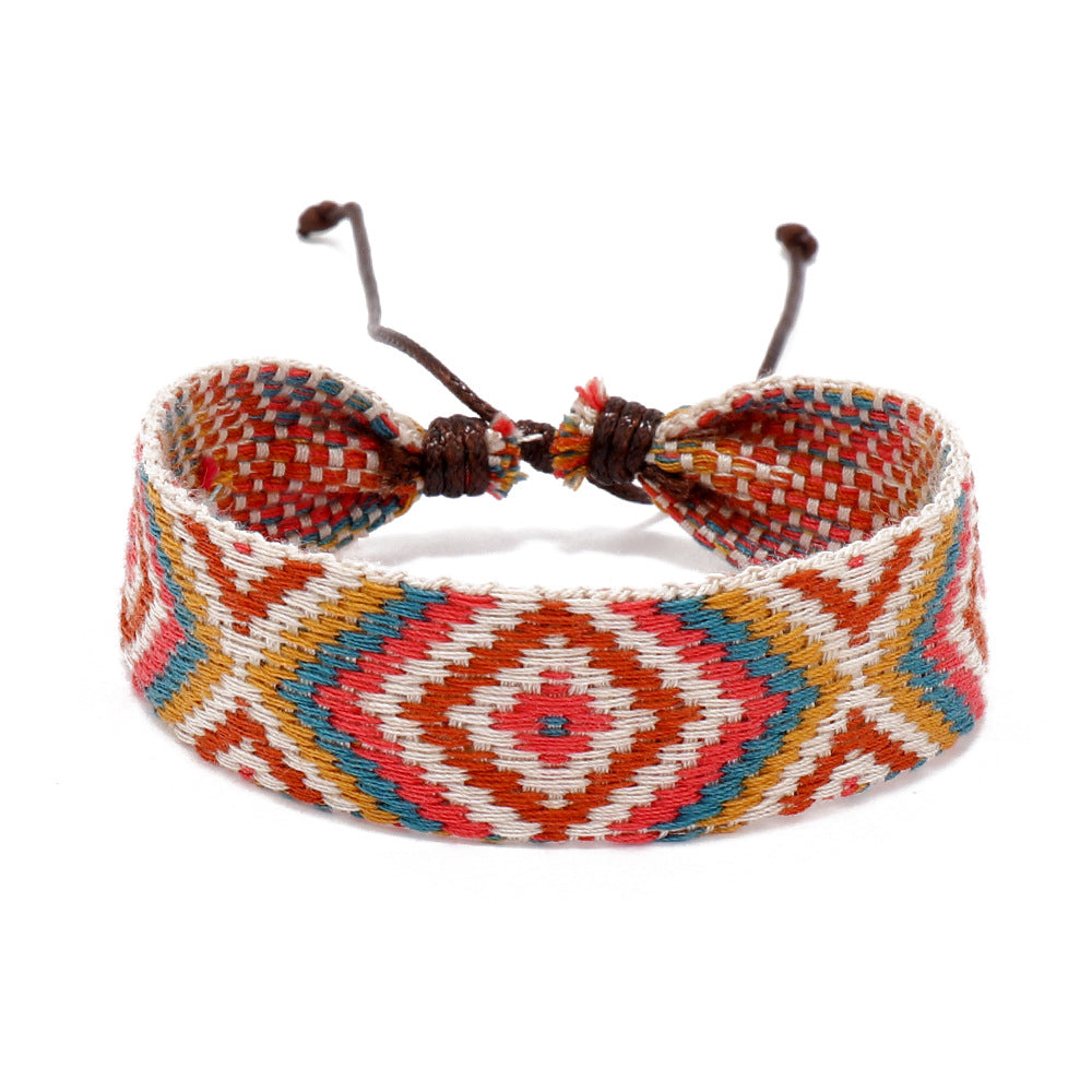 Wholesale Bohemian Vintage Argyle Cotton Bracelet