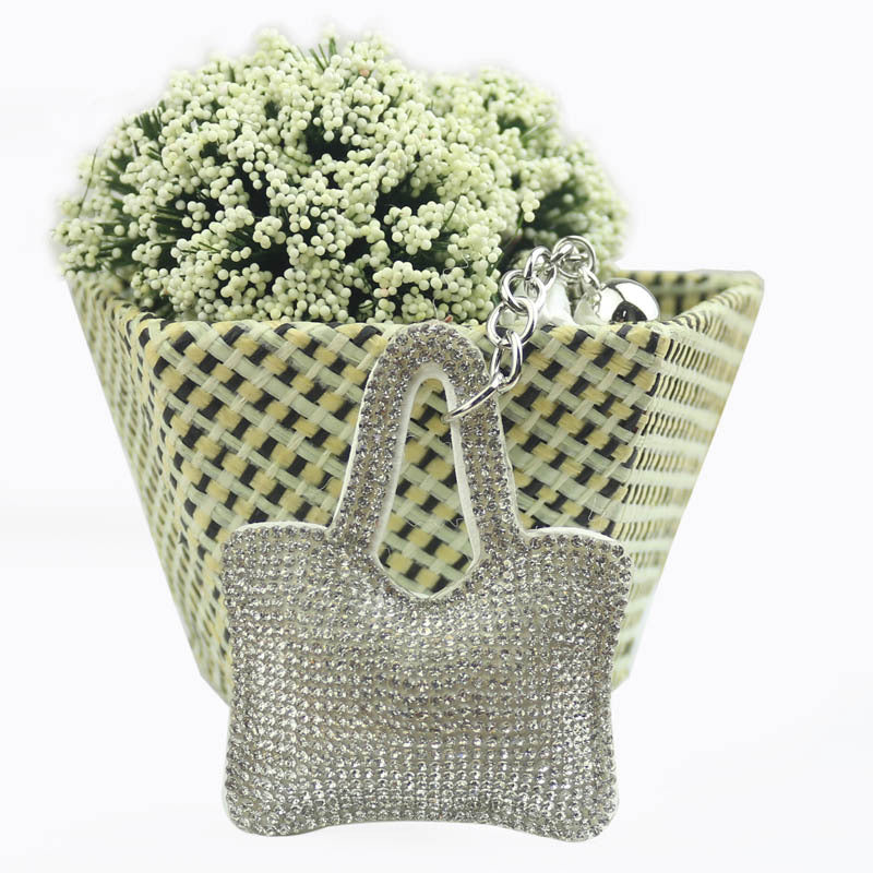 Wholesale Zinc Alloy Diamond Mini Bag Keychain