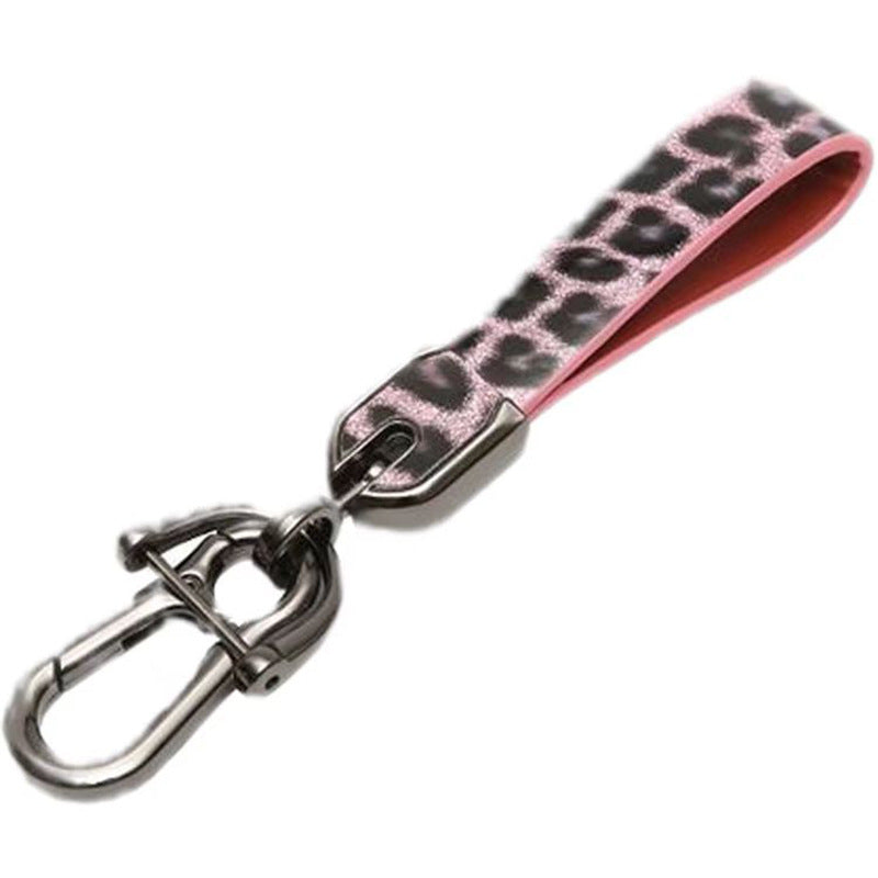 Wholesale 10PCS Zinc Alloy Double-sided Leopard Print Keychain