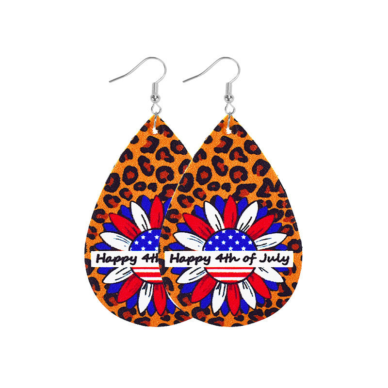 Pendientes De Cuero De La Bandera Del Día De La Independencia al por mayor