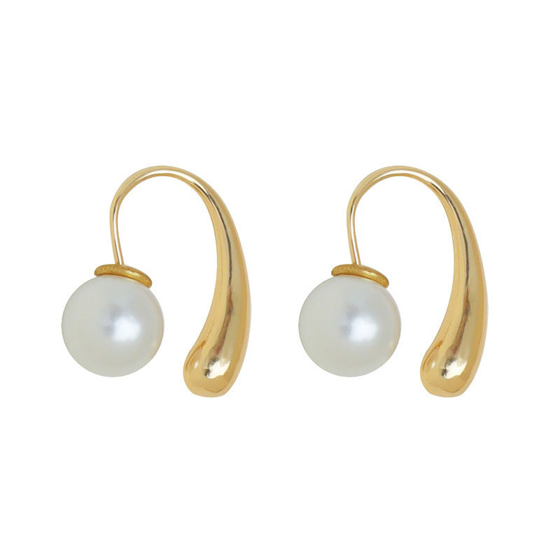 Wholesale French Vintage Pearl Alloy Earrings
