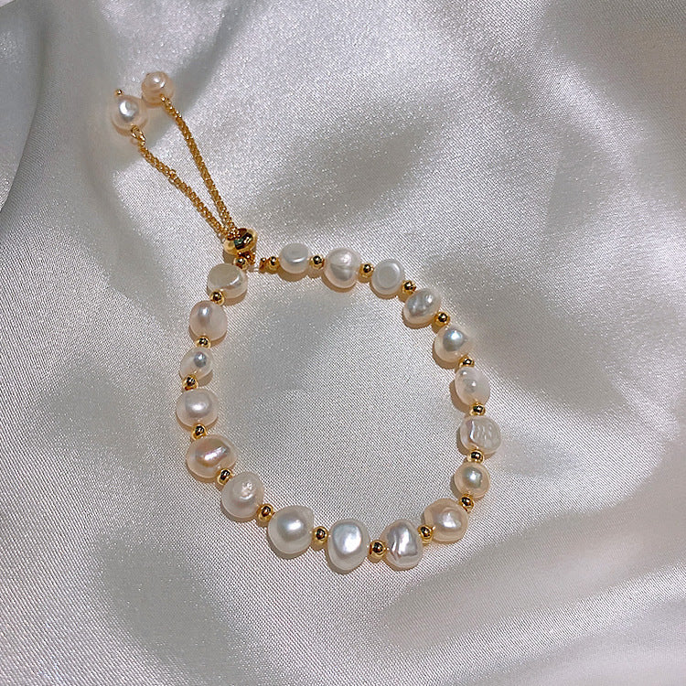 Wholesale Baroque Pearl Metal Bracelet