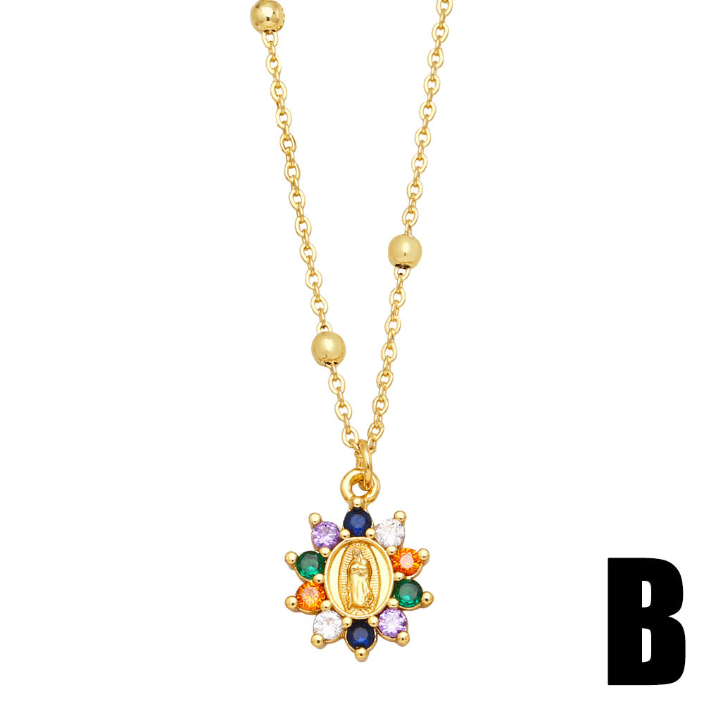 Wholesale Geometric Madonna Copper Necklaces