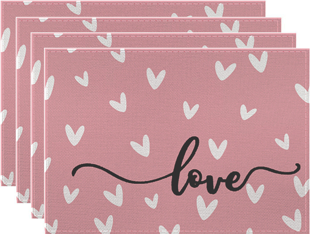 Wholesale Valentine's Day Polyester Table Flag and Mat Set