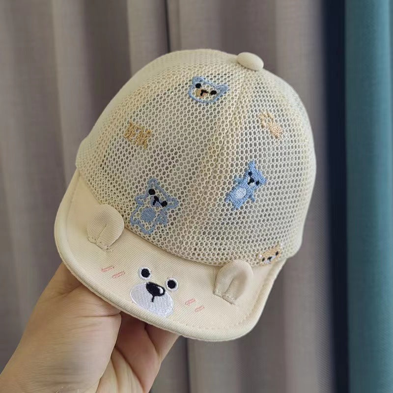 Wholesale Cotton Kids Animal Embroidery Thin Mesh Cap