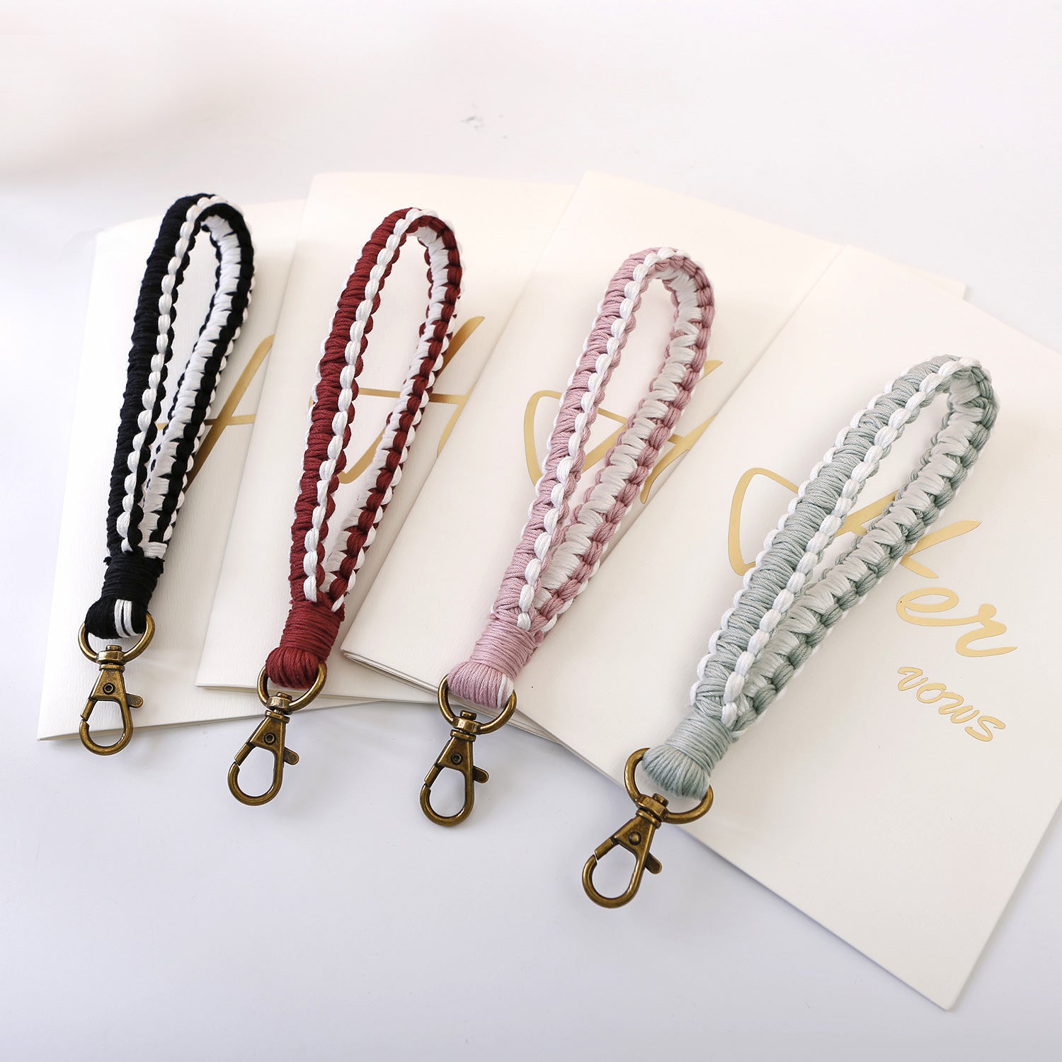 Wholesale Hand Braided Lanyard Wrist Strap Keychain