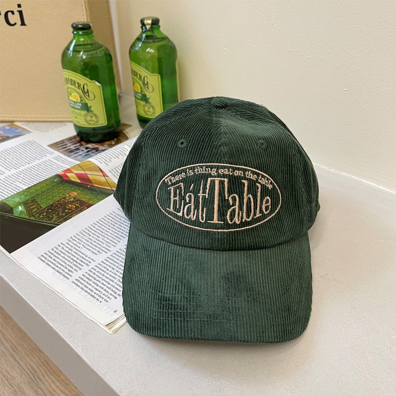 Wholesale Corduroy Embroidered Letters Caps
