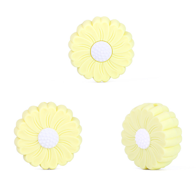 Venta al por mayor 100 piezas de cuentas de silicona de margarita de 25 mm