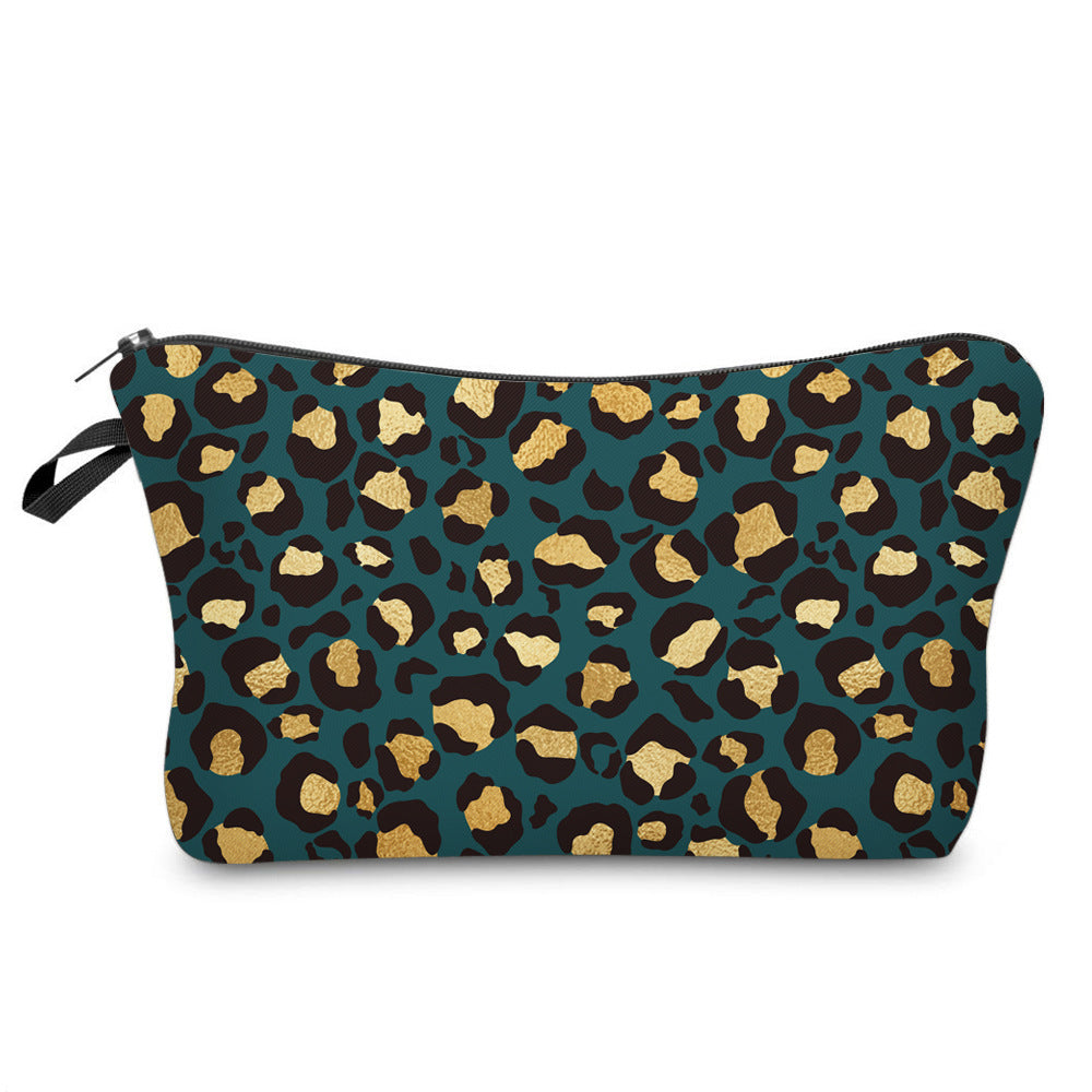 Wholesale Polyester Leopard Cosmetic Bag