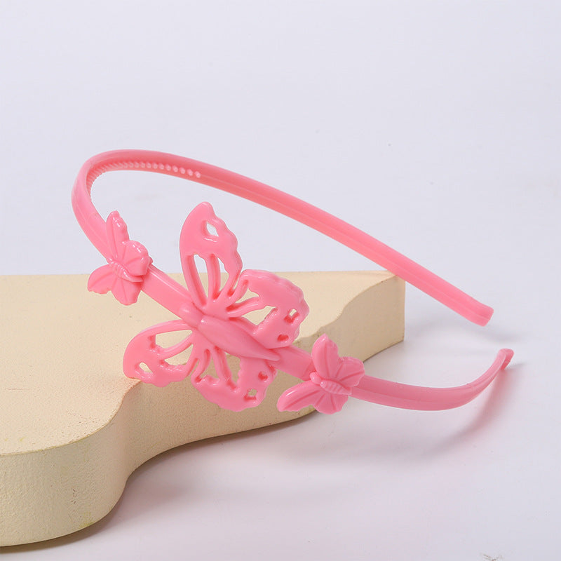 Wholesale Three-dimensional Hollow Butterfly Candy Color Headband