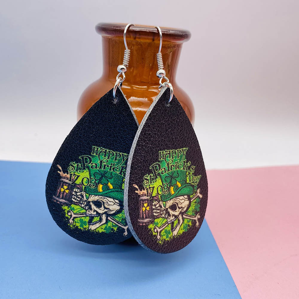 Wholesale Jewelry St. Parker's Day Leatherette Earrings