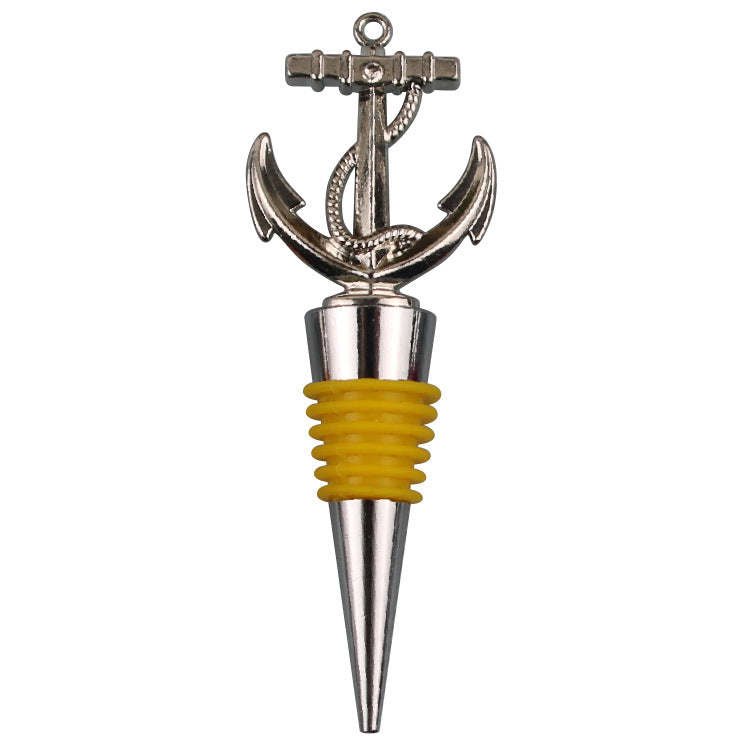 Wholesale DIY Silver Rudder Zinc Alloy Red Wine Bottles