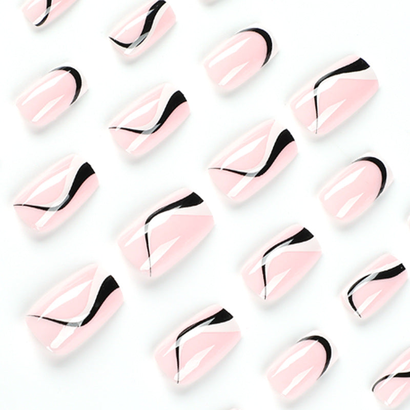 Wholesale Plastic Black French Stripes Nail Art Chips