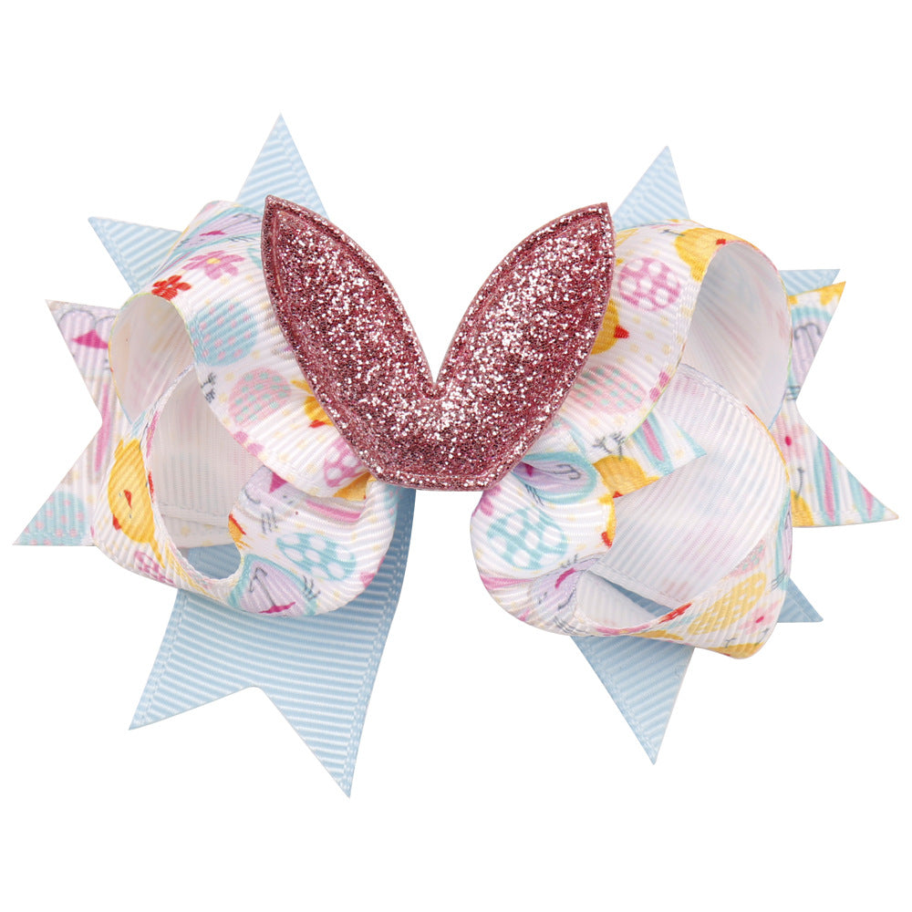 Wholesale Easter Kids Bows Cloth Hair Clips