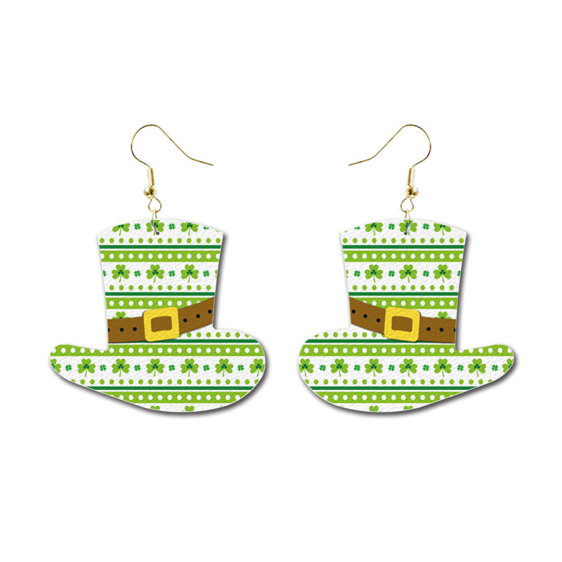 Pendientes De Cuero Día De San Parker al por mayor