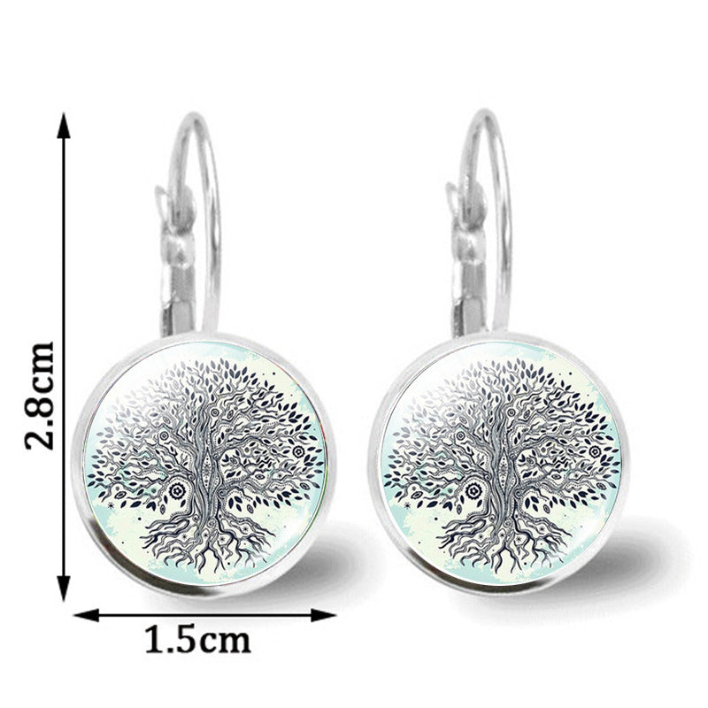 Pendientes de vidrio del árbol de la vida al por mayor