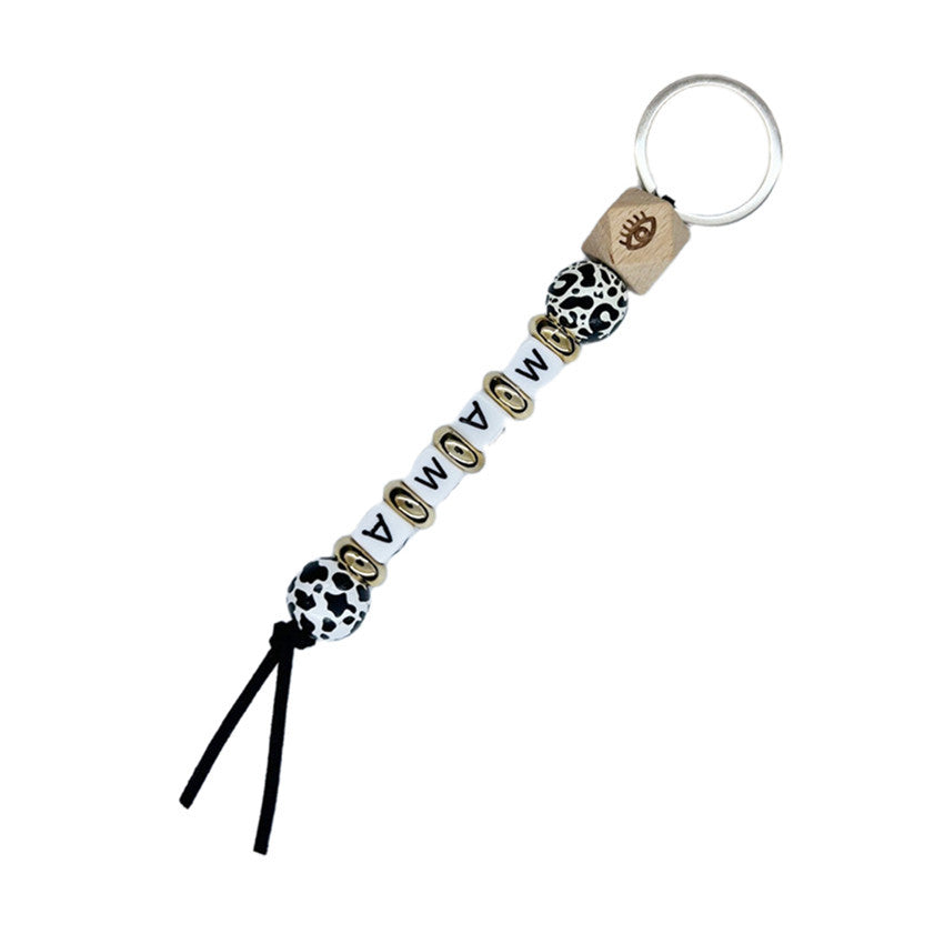 Mala Mamá Día de la Madre Leopardo Bead Bead Keychain