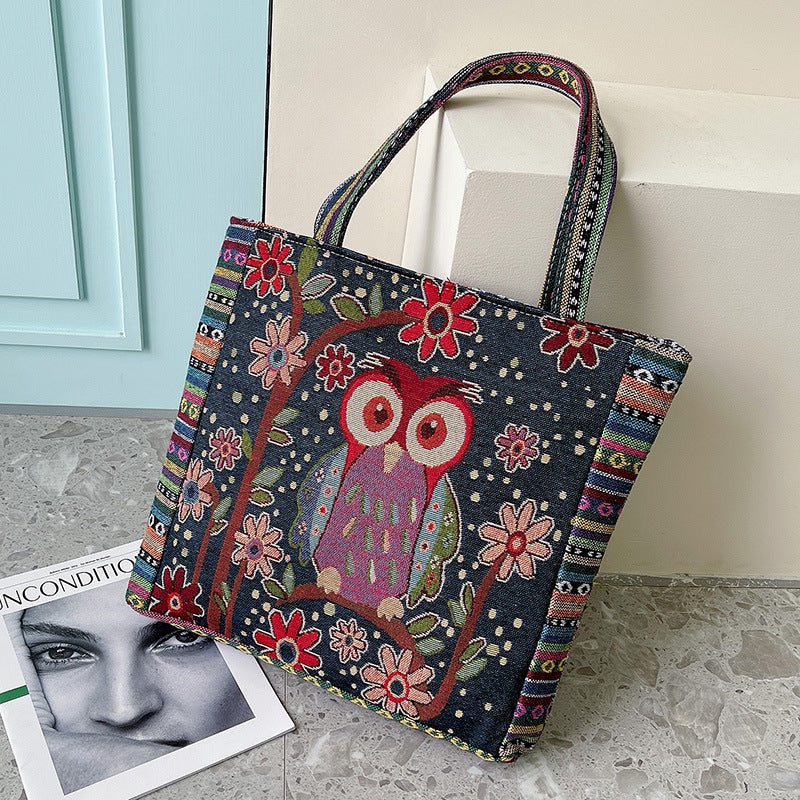 Venta al por mayor Bolso de hombro bordado de estilo étnico de nylon