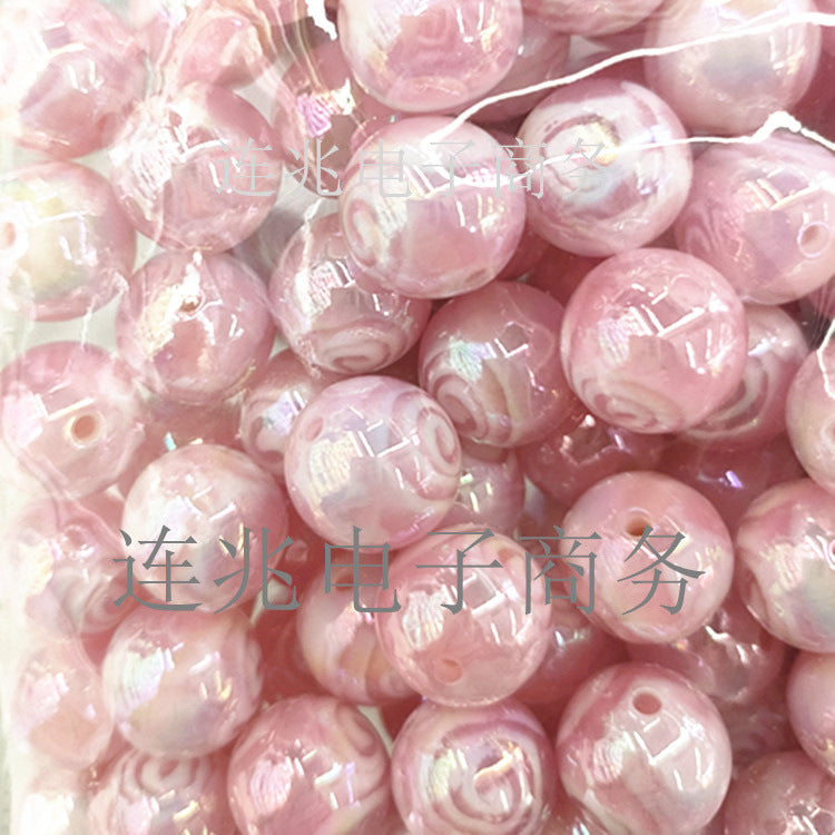 Wholesale 200pcs/pack Resin 16MM Circle Plated Bright Straight Hole String Beads