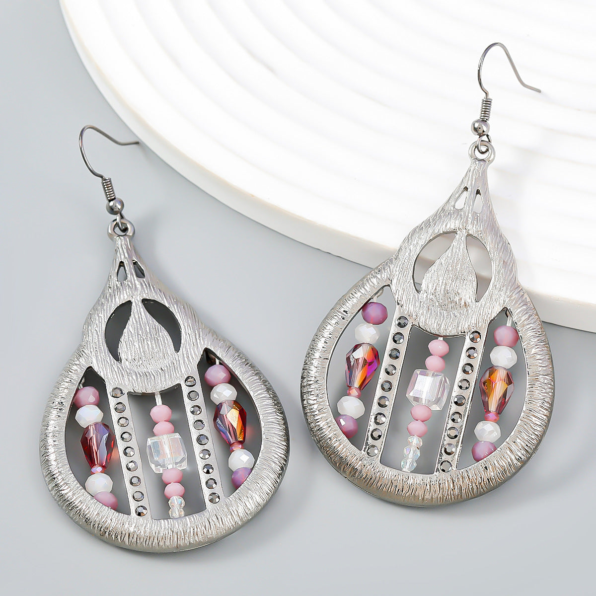 Wholesale Bohemian Drop Diamond Alloy Earrings