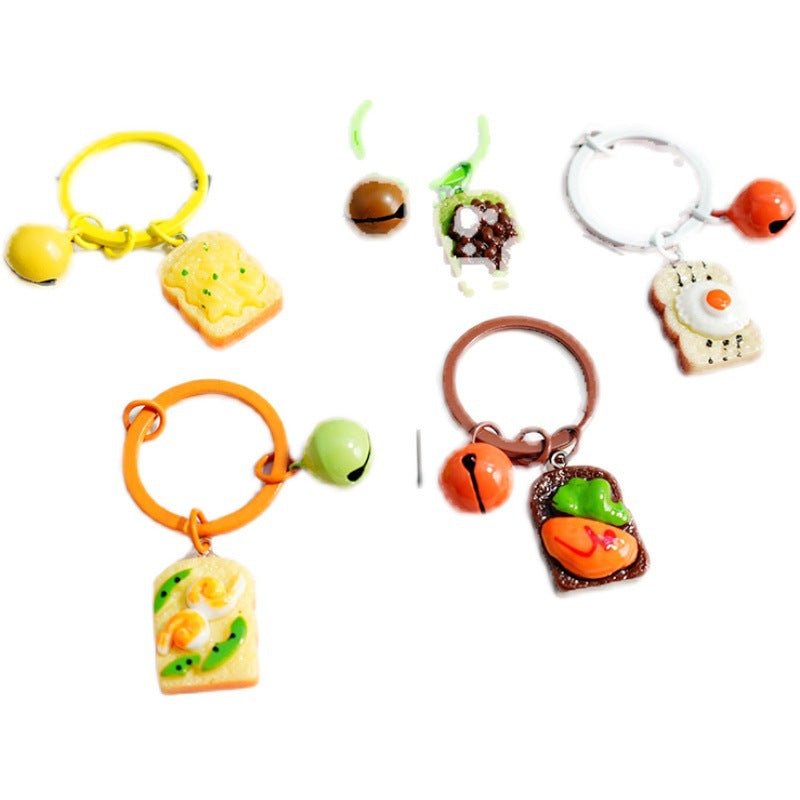 Wholesale Metal Bread Toast Keychain
