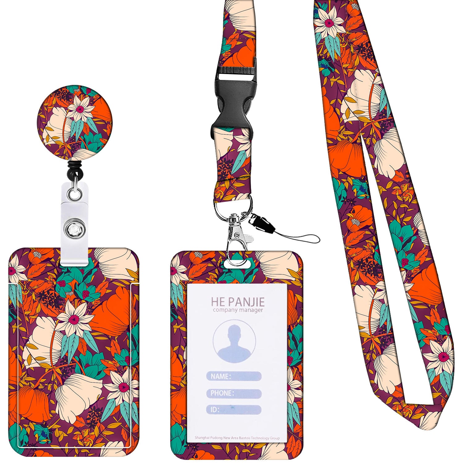 Wholesale Badge Reels ABS Rainbow Flower Butterfly Card Holder Retractable Keychain