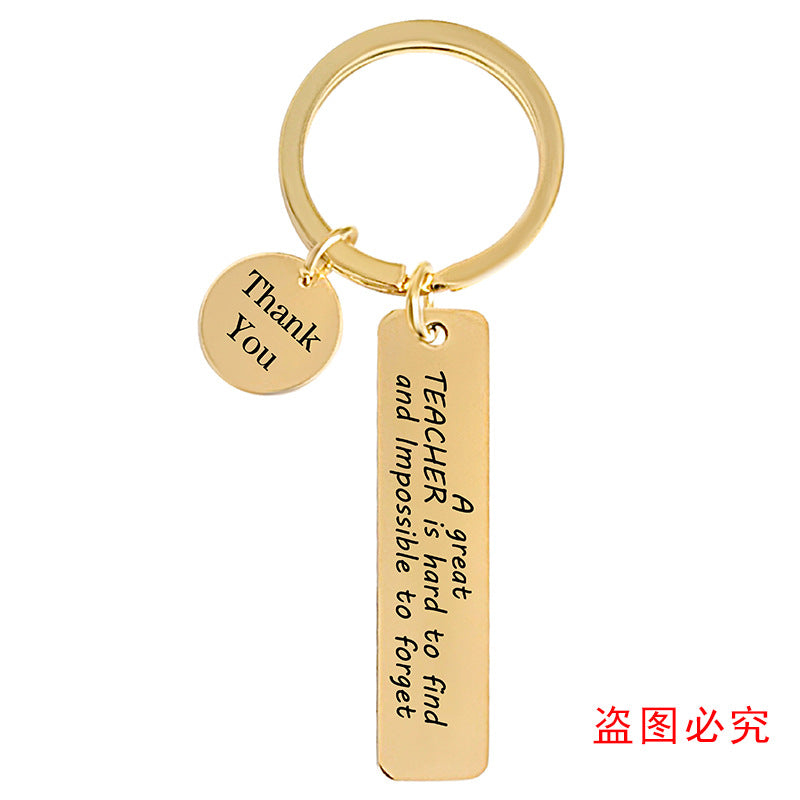 Wholesale Teacher's Day Graduation Season Gift Lettering Metal Keychain