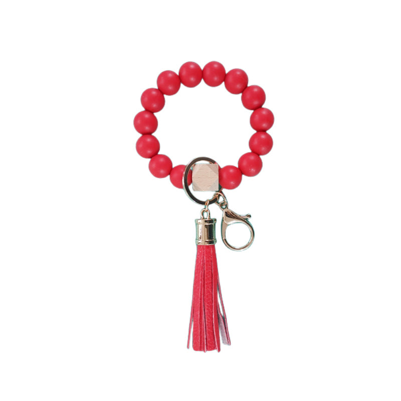 Venta al por mayor Llavero de muñeca con cuentas de silicona de girasol