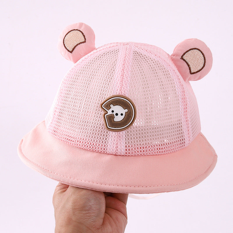 Wholesale Bear Ears Kids Cotton Bucket Hat