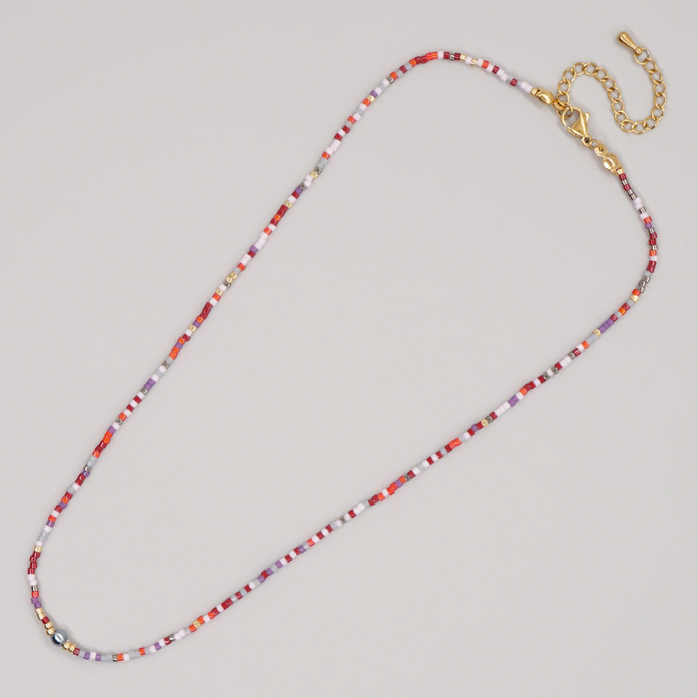 Wholesale Boho Style Handmade Beaded Glass Necklace