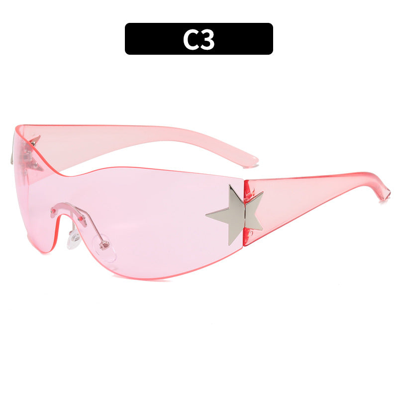 Wholesale PC All-in-one Frameless Five-pointed Star Sunglasses