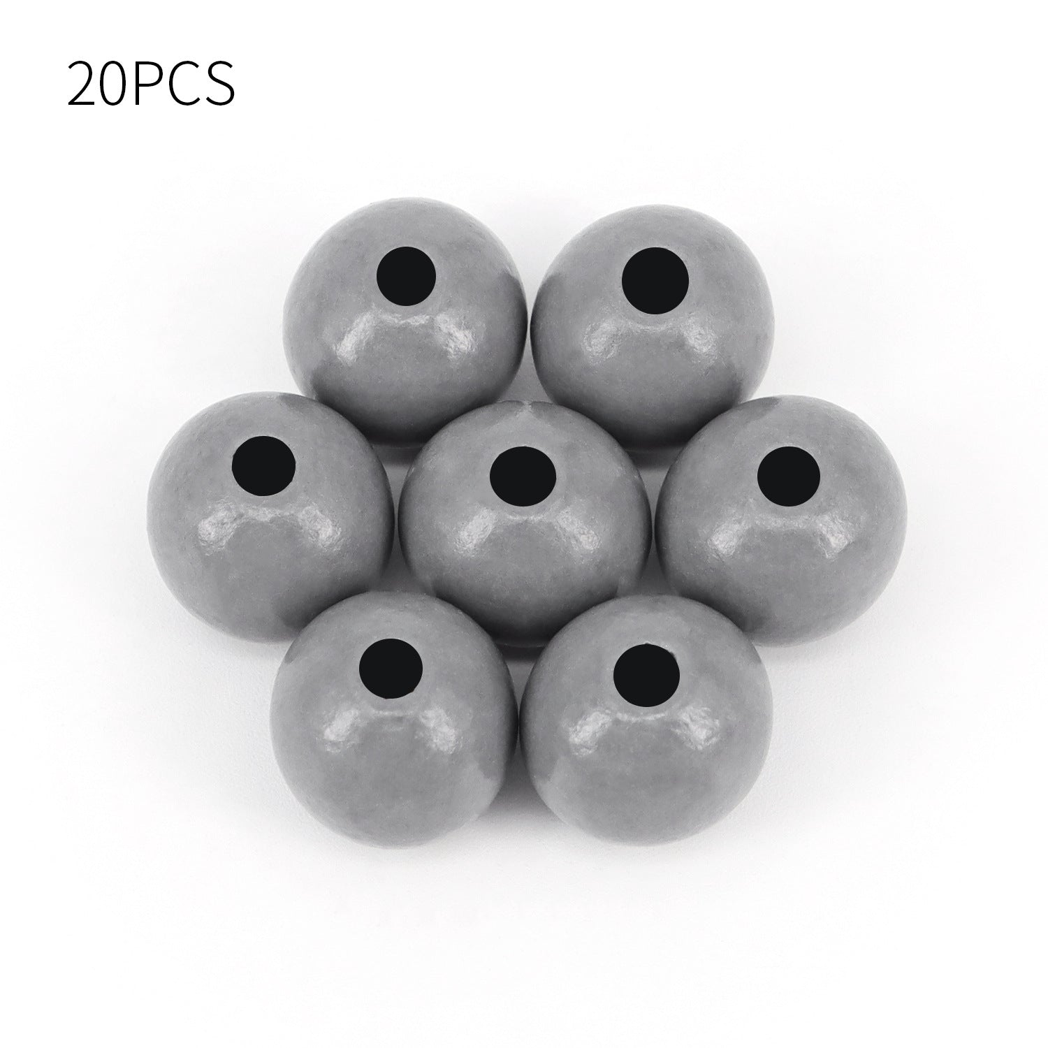 Venta al por mayor 20PCS / Pack 15MM Cuentas de madera a cuadros en blanco y negro