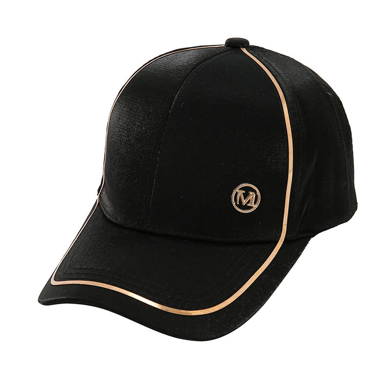 Wholesale Cotton Letter M Metal Label Peaked Cap
