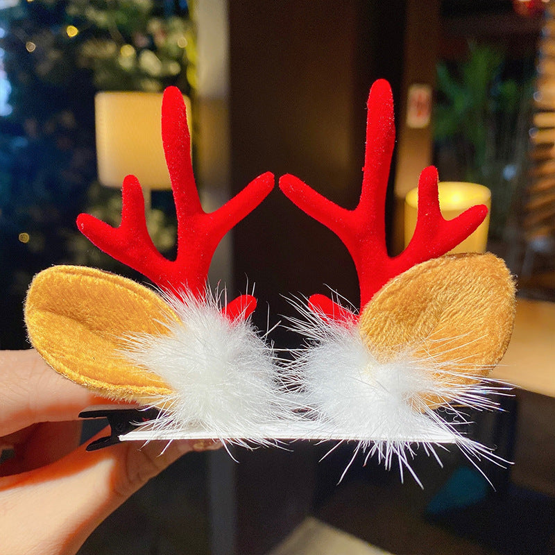 Wholesale Soft Clay Christmas Antler Hair Clips