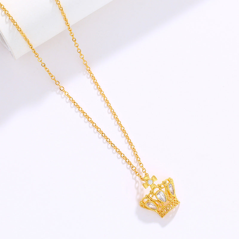 Wholesale Gold Plated Crown Alloy Necklace