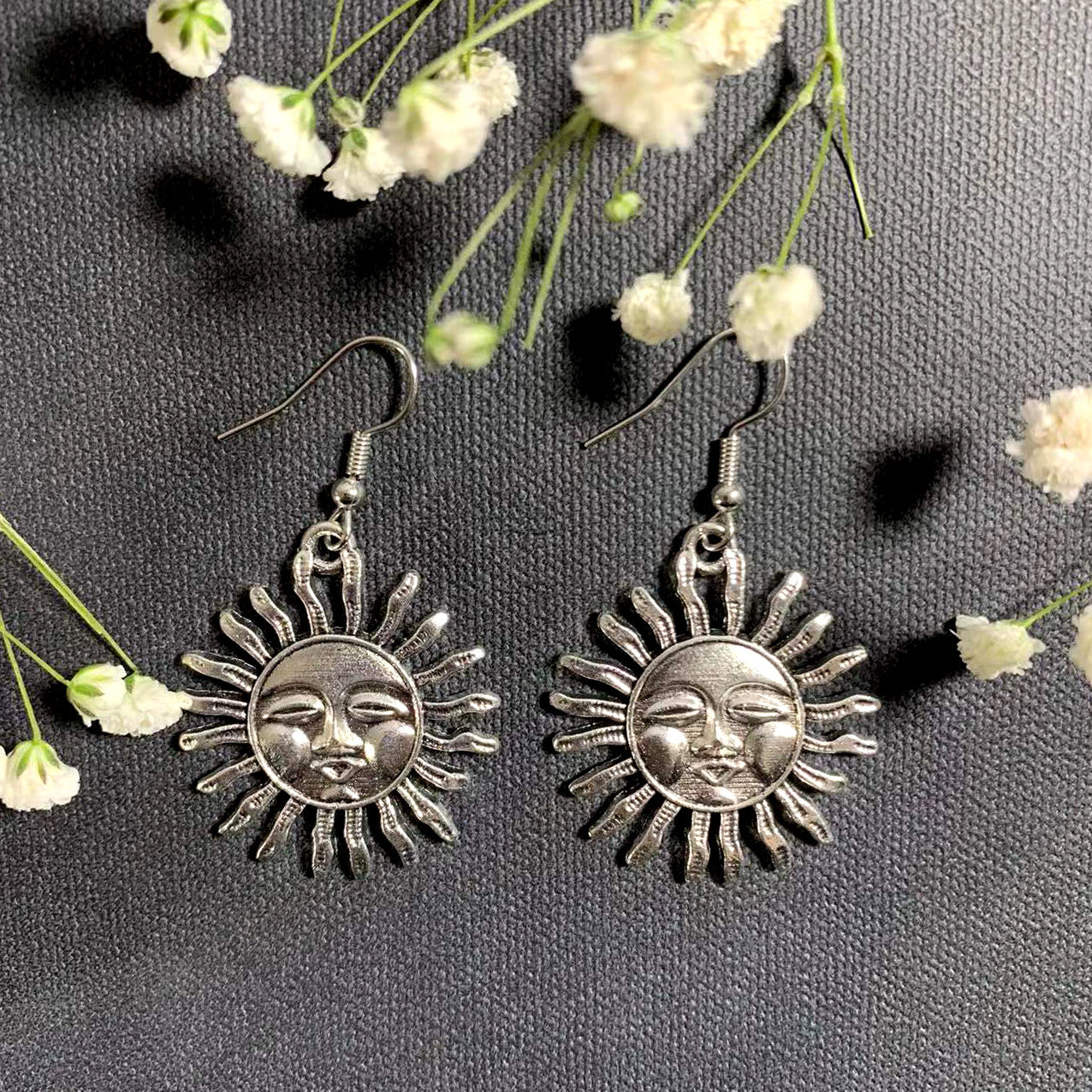 Wholesale Sun Smile Alloy Earrings