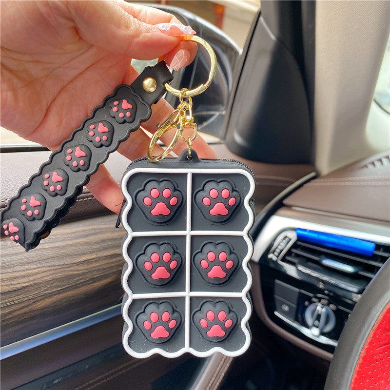 Llavero de monedera de monedera de palma de silicona de silicona al por mayor