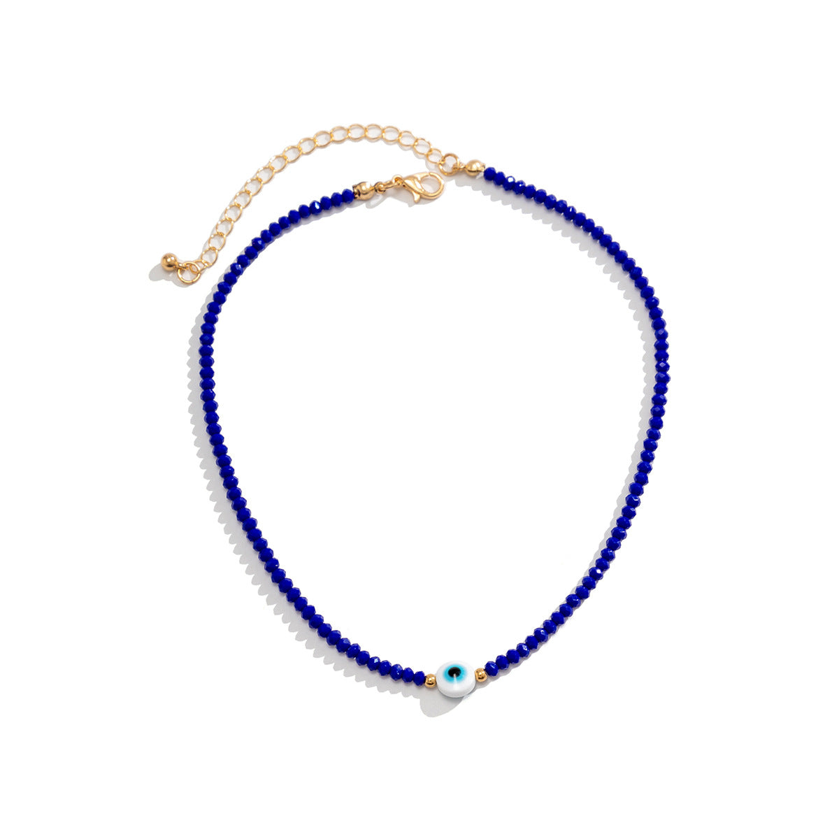 Wholesale Simple Beaded Eye Pendant Resin Necklace