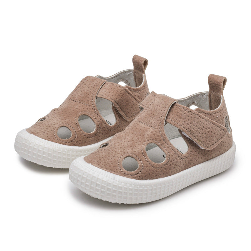 Wholesale Kids Synthetic Leather Velcro Sandals