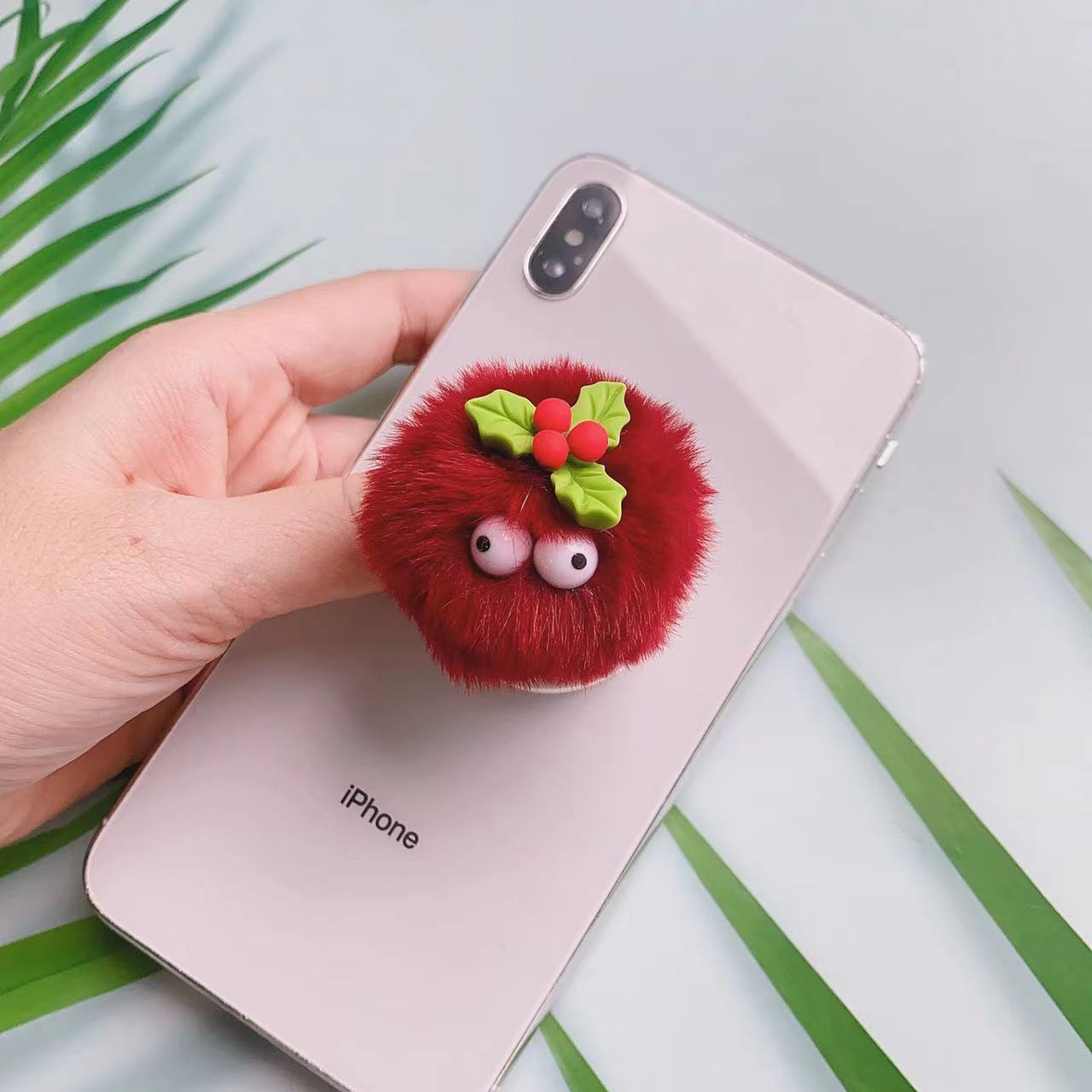 Tenedor del airbag del teléfono de la historieta de los ojos de la felpa al por mayor