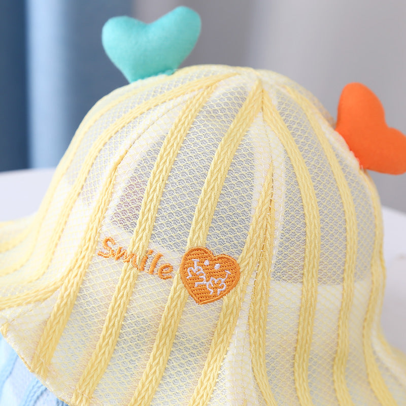 Wholesale Summer Cotton Baby Thin Breathable Mesh Sunshade Fisherman Hat