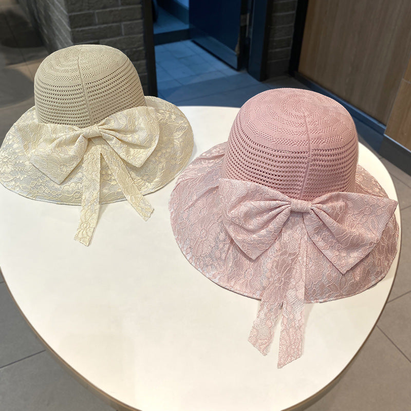 Wholesale Polyester Lace Bow Ribbon Fisherman Hat